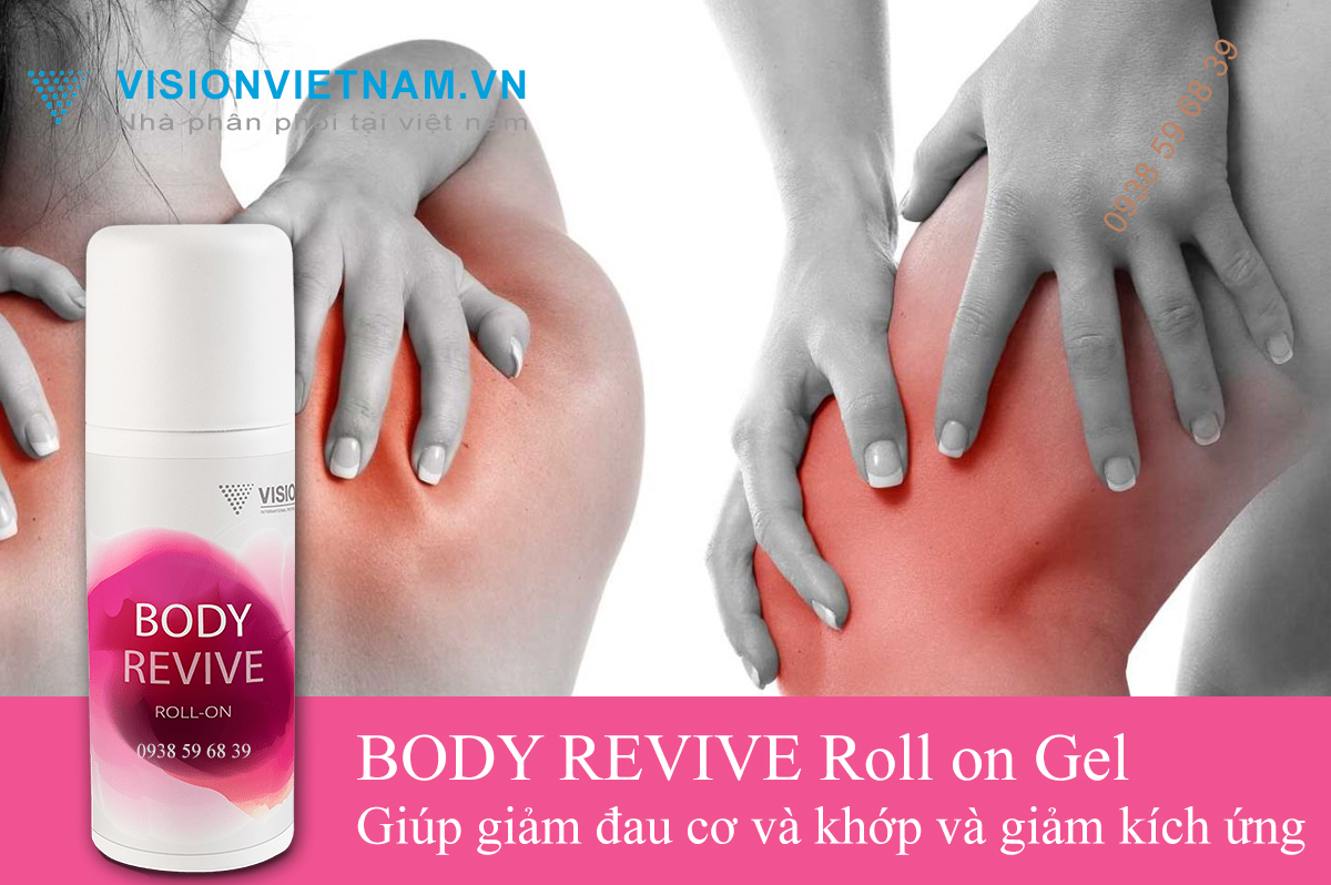 BODY REVIVE Roll on Gel giúp giảm đau cơ và khớp và giảm kích ứng