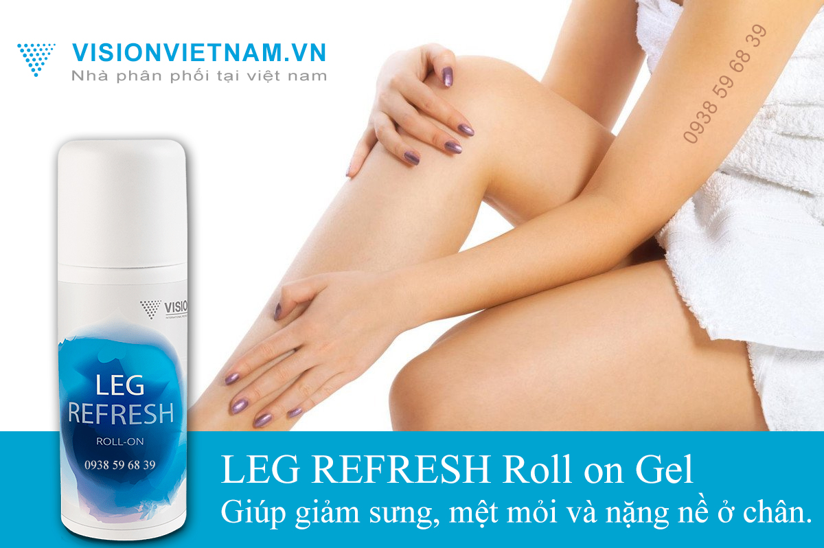 LEG REFRESH Roll on Gel giúp giảm sưng, mệt mỏi và nặng nề ở chân.